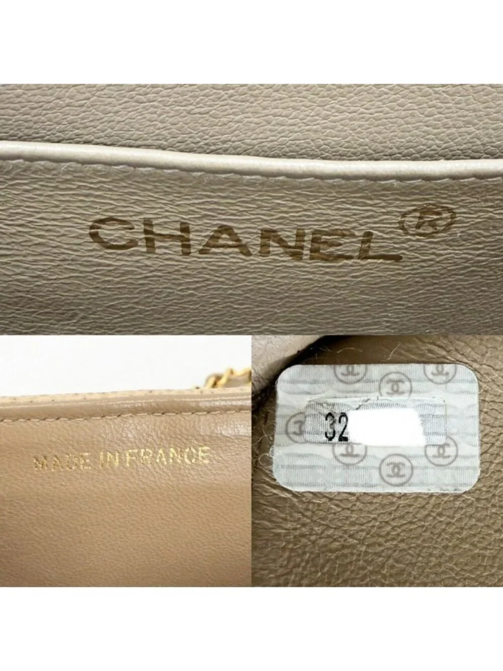 Chanel Shoulder Bag CC Logo Turnlock Crossbody Stitch Chez Blanc Caviar Leather